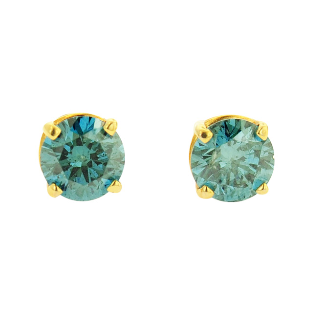 1E0286 - Blue Diamond Earrings